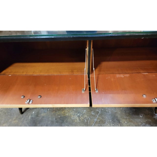 Black 1950's Mid-Century Modern Vanity With Mirror & Lacquer Finish For Sale - Image 8 of 12