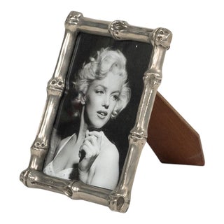 Mid-Century Silvered Faux Bamboo Picture Frame from Maison Baguès, Italy, 1960s For Sale
