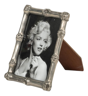 Mid-Century Silvered Faux Bamboo Picture Frame from Maison Baguès, Italy, 1960s