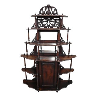 Antique Mahogany Etagere Bookshelf For Sale