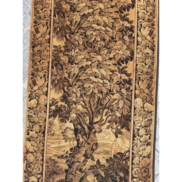 Very pretty antique french Aubusson style tapestry with beautiful design from the nature with an eagle. Woven on Jacquard...