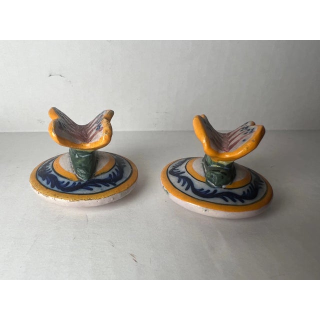 Green Stunning Antique Quimper French Faience Inkwell Tray For Sale - Image 8 of 11