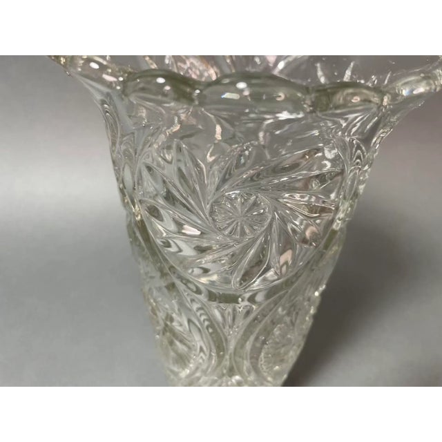 Vintage European Brilliant Cut Glass Vase, Circa 1960 From Belgium For Sale - Image 4 of 12