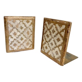 1950s Italian Florentine Folding Bookends, a Pair For Sale