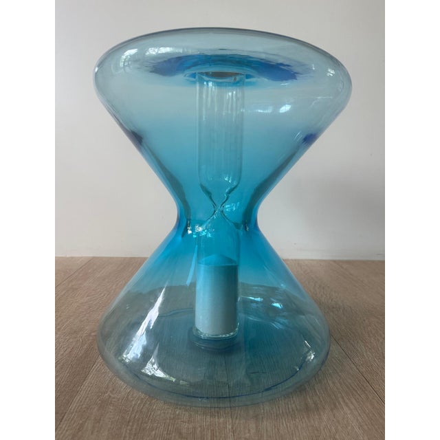 Aqua Mid 20th Century Sablier Hourglass Stool by Patrick E. Naggar For Sale - Image 8 of 10