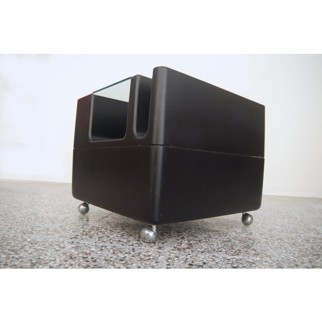 Black Black Rolling Container Coffee Table, 1970s For Sale - Image 8 of 9