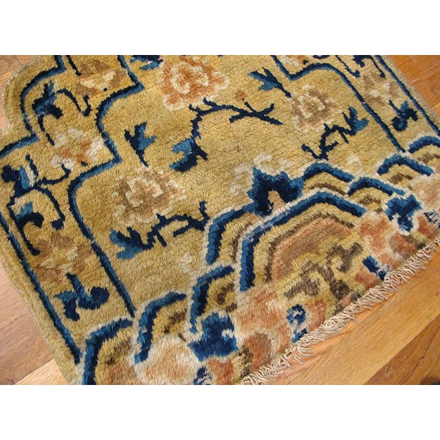 Early 19th Century 1880s Goldenord Medallion Qing Antique Chinese Ningxia Rug 2'0" X 2'0" Knotted Wool Carpet For Sale - Image 5 of 10