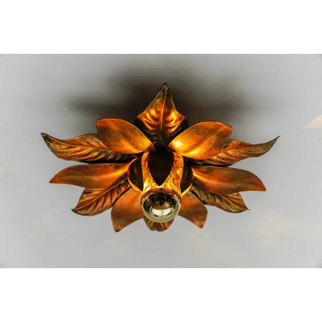 Florentine Gilded Wall or Ceiling Lamp by W. Müller, München, Gerrmany, 1960s For Sale - Image 4 of 13