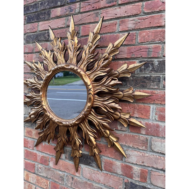 Vintage French Sunburst Mirror For Sale - Image 9 of 11