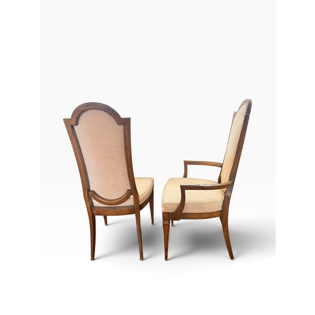 Late 20th Century Attributed to Mastercraft Burl Wood High-Back Dining Chairs, Set of 6 For Sale - Image 9 of 18