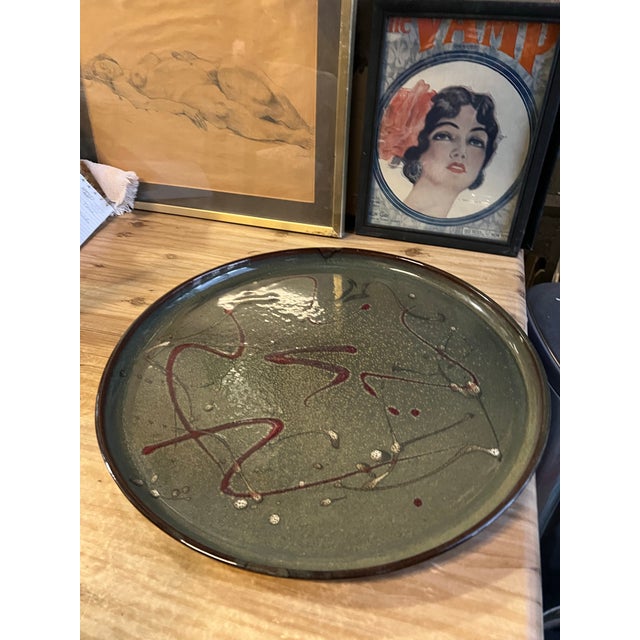 Up for consideration is a beautiful vintage abstract pottery splatter paint style tray. This would look lovely in your...
