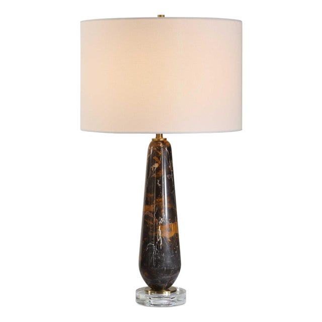 Dames Dark Marble Table Lamp For Sale