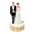 Vintage Mid Century 1950s 1960s Wedding Bride and Groom Figurine Cake Topper With Satin Base For Sale