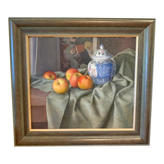 1990s Gerald Norden Original Signed “Apples and China”, Framed For Sale