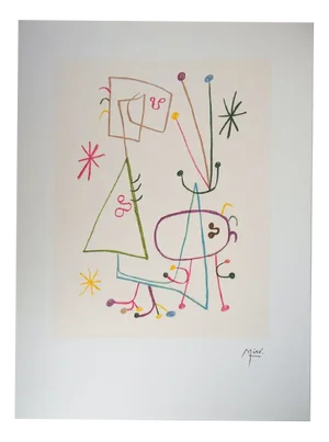 Joan Miro, Family with Star (Parler Seul Tristan Tzara), Signed Color Lithograph