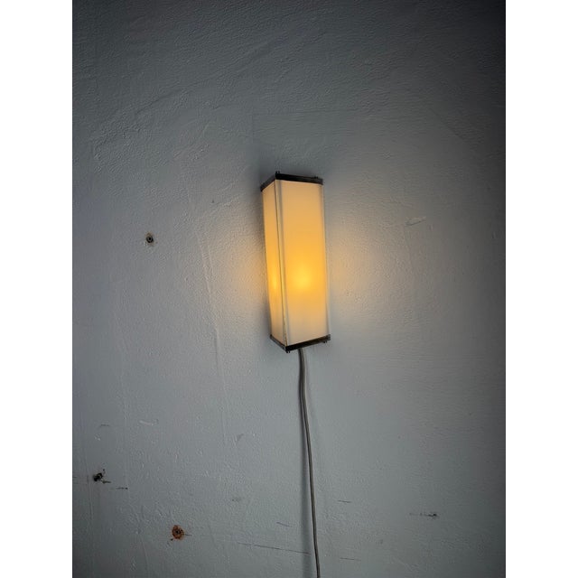 Modernist Geometric Wall Lamp in Glass and Metal, 1960s For Sale - Image 12 of 15
