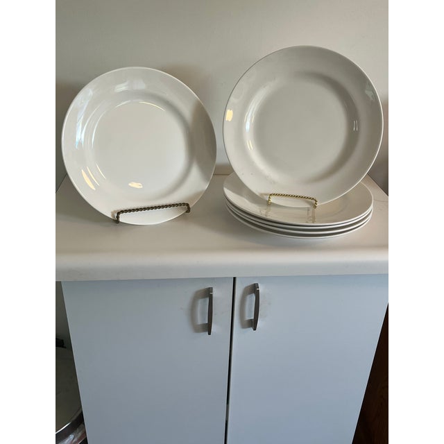 White 1990s Set of 6 Large White Porcelain Dinner or Service Plates For Sale - Image 8 of 8