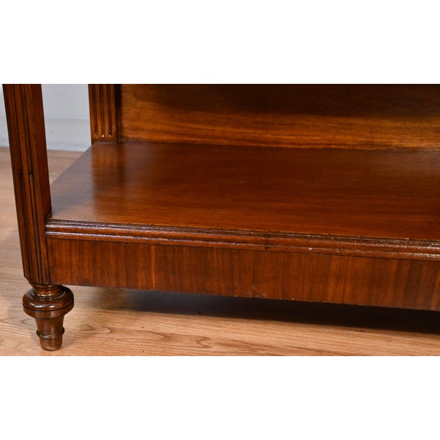 1910s 1910s Antique French Louis XV Walnut Marble Top Server Sideboard With Mirror For Sale - Image 5 of 18