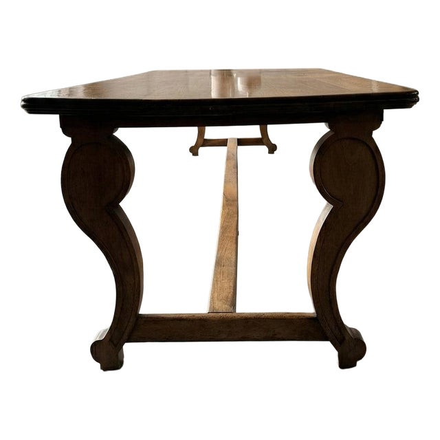 Antique French Monastery Dining Table in Nutwood, 1800s For Sale