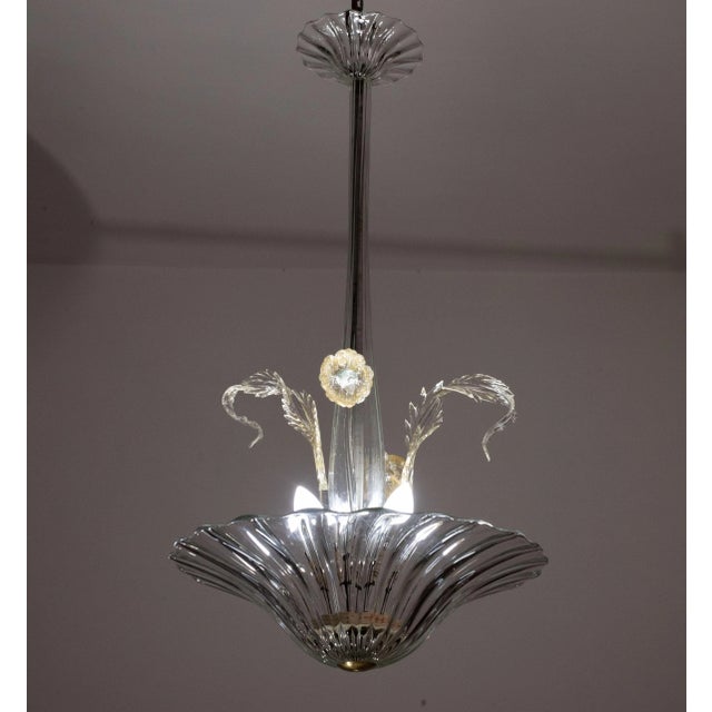 Transparent Art Decò Murano Glass Pendant, 1950s For Sale - Image 8 of 10