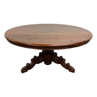 Antique French Renaissance Revival Victorian Renaissance Solid Oak Dining Table For Sale