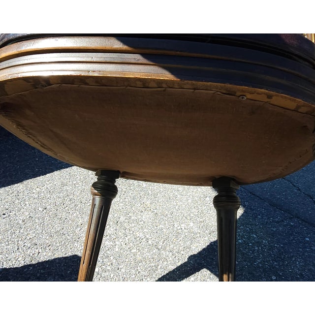 Mid Century Empire Leather Upholstered and Nailhead Studded Mahogany Arm Chair For Sale - Image 11 of 11