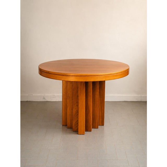 Wood An Exceptional Italian Brutalist Dining Table in Oak, 1970s For Sale - Image 7 of 7