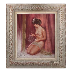 Nude With Lace Study Pastel Painting by Pio Santini