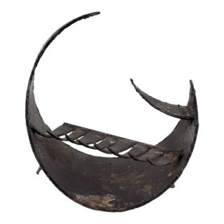 David Palombo, Brutalist Forged Iron Circular Menorah Sculpture Israeli Master David Palombo For Sale