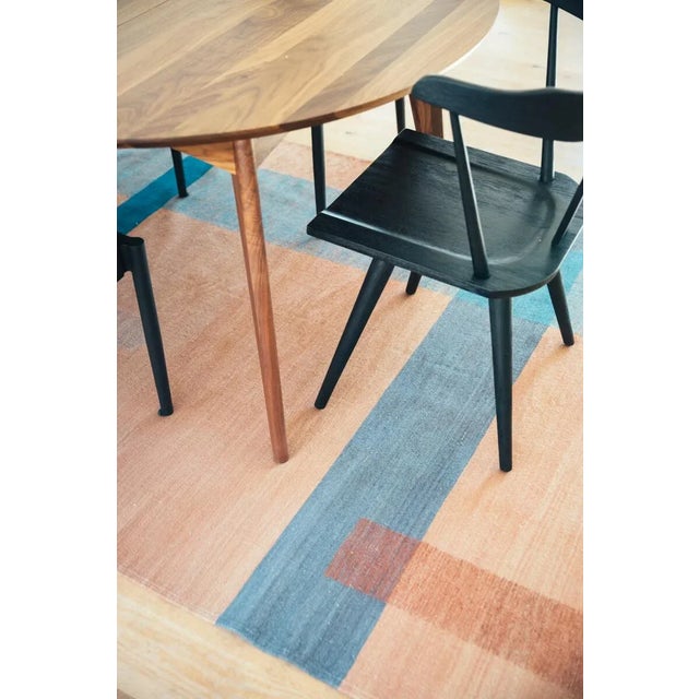 Dusty Rose, Rust, Aqua and Chambray Moroccan Flatweave Kilim Wool Rug - 8x10 For Sale - Image 9 of 12