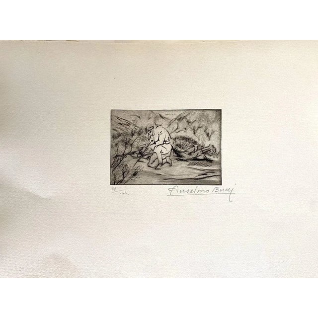 Military 1917 is a beautiful print in etching technique, realized by Anselmo Bucci (1887-1955). Hand signed. Numbered...