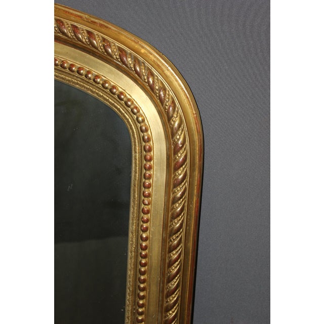 Gold Louis XVI Style Mirror in Gilded Stucco, 19th Century For Sale - Image 8 of 12
