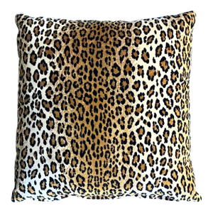 Vintage Boho Leopard Velvet Pillow
