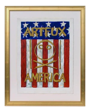 Early 1990s Painting on Paper by the Group Artfux