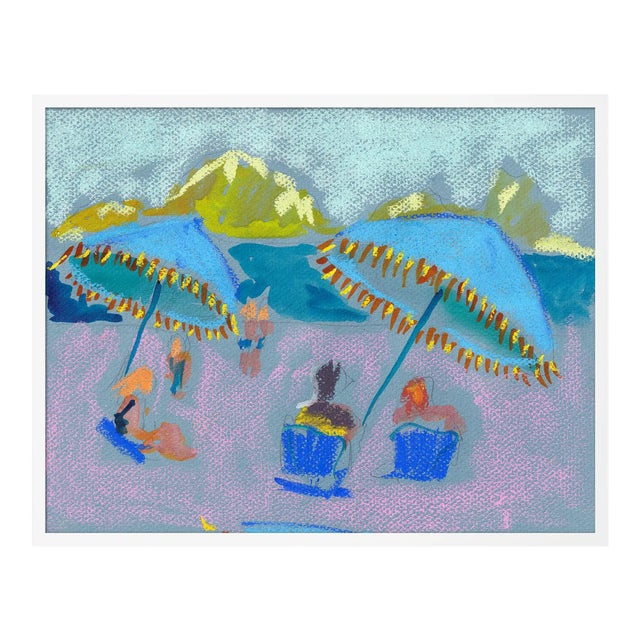 Ipanema II by Happy Menocal in White Frame, XS Art Print For Sale
