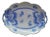 Antique Blue & White Scalloped Maple Leaf Serving Tray Platter Dish For Sale