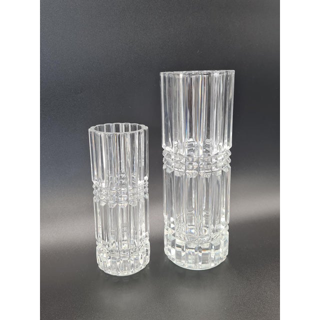 Glass Montparnasse Crystal Vases from Cristal Darques Durand, France, 1970s-1980s, Set of 2 For Sale - Image 7 of 13