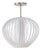 Bloom 14 Inch Semi-Flush Mount Ceiling Light by Nova of California - Sphere White Satin Shade With White Slatted Cage Globe - Bubble Orb Lantern For Sale