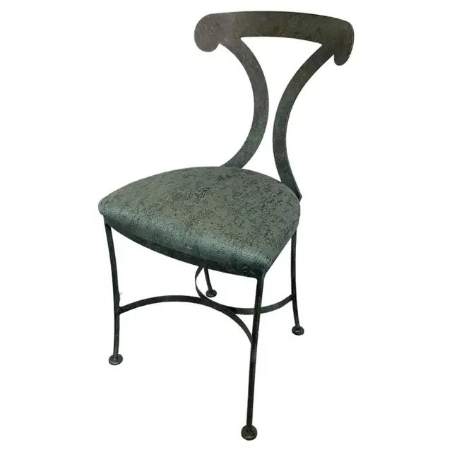 1990s Green Steel Patinated Klismos Chairs - A Pair For Sale - Image 13 of 13