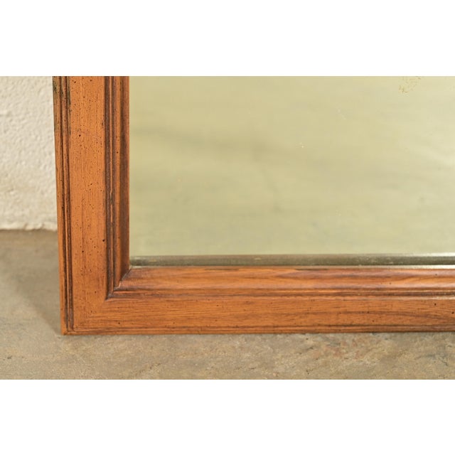 Wood Henredon Style Mid-Century Hollywood Regency Carved Fruitwood Tall Wall Mirrors, Pair For Sale - Image 7 of 9