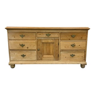 Antique English Pine Sideboard For Sale