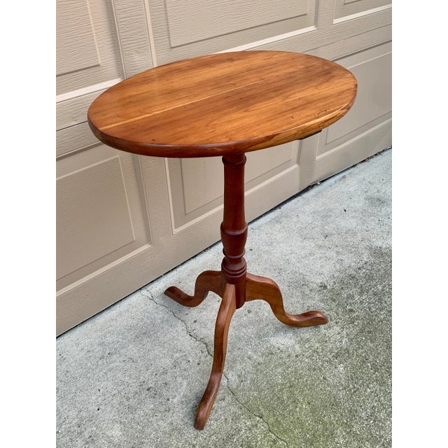 Mid 19th Century Antique Georgian Cherry Candle Stand or Side Table, Mid 19th Century For Sale - Image 5 of 11
