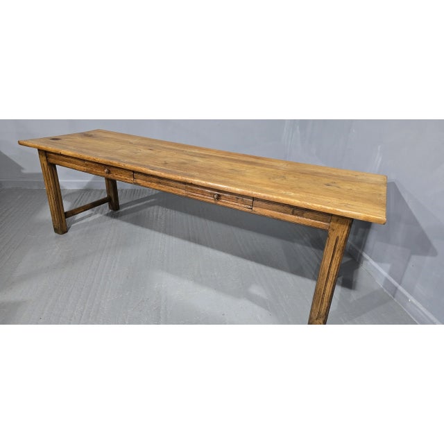 Large English Farmhouse Refectory Table, 1880s For Sale - Image 3 of 13