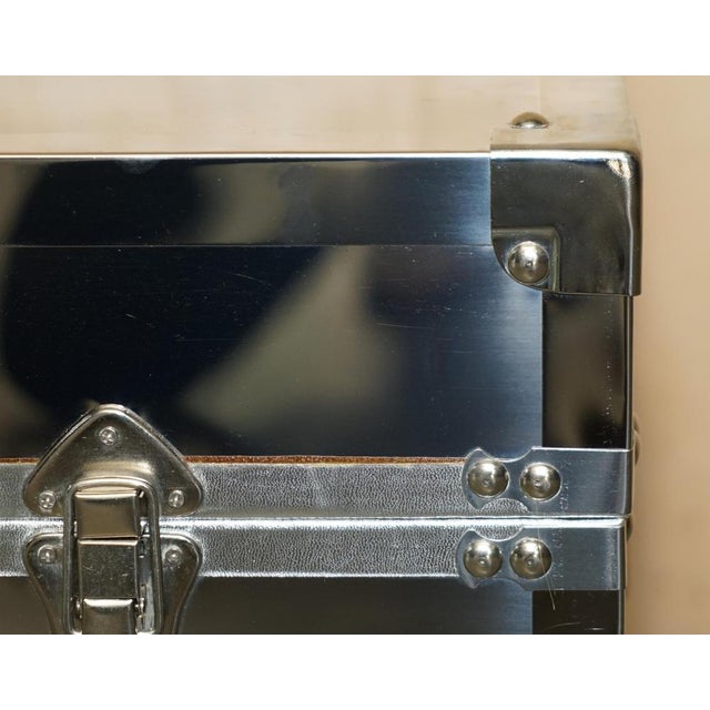 Chrome & Steel Storage Trunks, Set of 3 For Sale - Image 10 of 18
