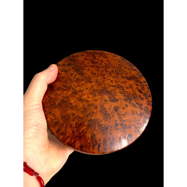 1960s Burl Wood Mushroom Shaped Lidded Box For Sale - Image 11 of 12