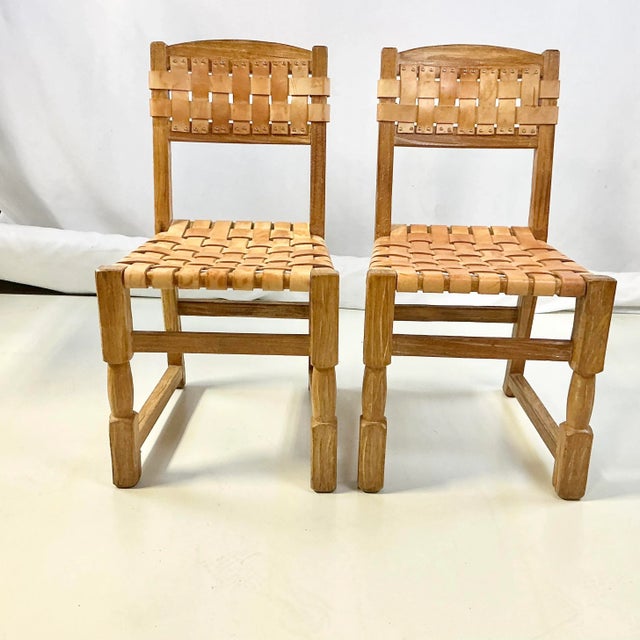 These are a pair of gorgeous Boho Chic Mexican Dining Chairs. They are handmade and have washed Ceruse Oak frames with...