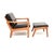 Black Vintage Danish Teak and Leather Armchairs with Ottoman by Juul Kristensen, 1960, Set of 3 For Sale - Image 8 of 11