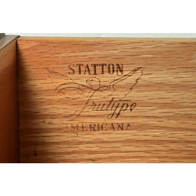 Brown Statton Georgian Carved Cherry Wood Breakfront Bookcase or Dining Cabinet For Sale - Image 8 of 14