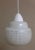Ivory Small Ceiling Lamp with Patterned White Glass Shade with White Plastic Mounting, 1970s For Sale - Image 8 of 8