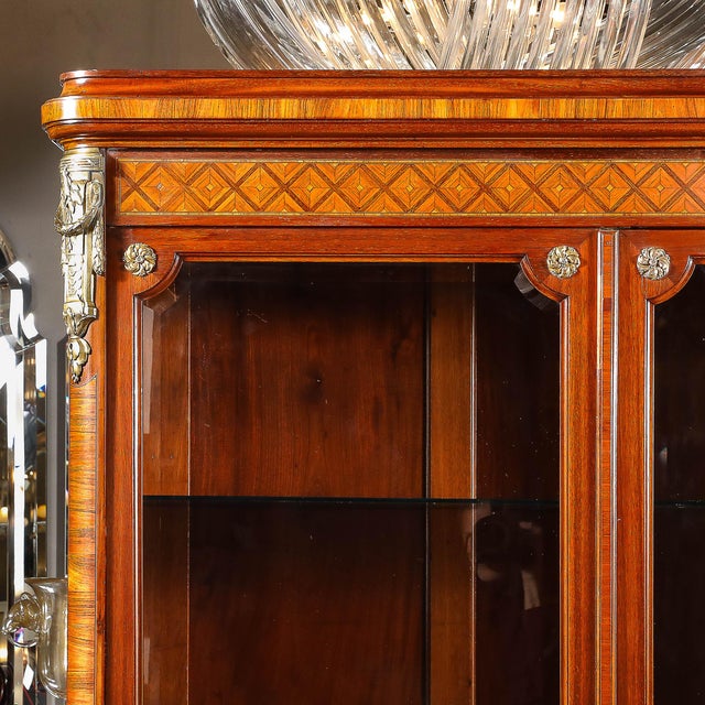 Late 19th Century Antique Louis XVI Inlaid Exotic Woods & Gilt Bronze Accent Cabinet For Sale - Image 5 of 16
